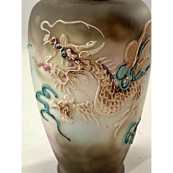 Moriage Dragonware Dragon Vase 5" Made in Japan Relief Raised Handpainted - Picture 2 of 8